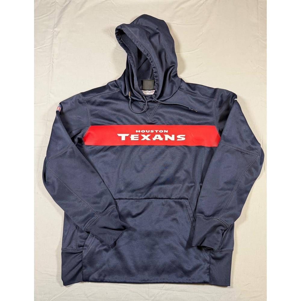 Nike Houston Texans NFL Onfield Apparel Hoodie Navy Blue Red 906575-459 Mens M